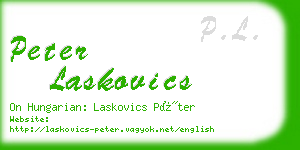 peter laskovics business card